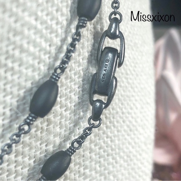 David Yurman Metallic Blackened Sterling Silver & Onyx Necklace - Picture 2 of 8